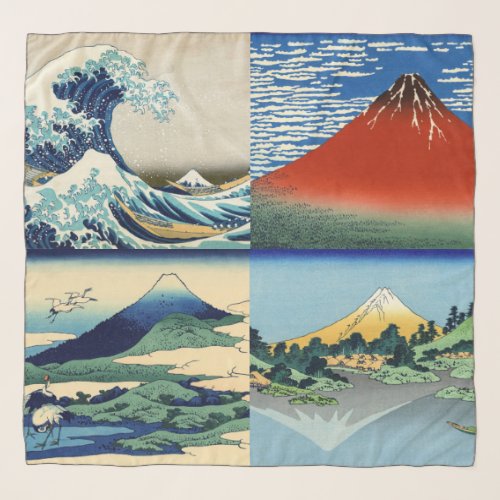 Katsushika Hokusai _ 36 Views of Mount Fuji Scarf