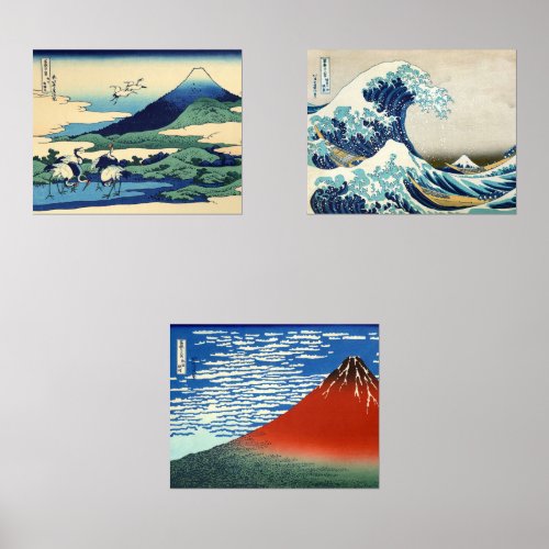 Katsushika Hokusai _ 36 Views of Mount Fuji  Wall Art Sets