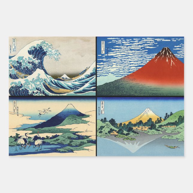 Katsushika Hokusai - 36 Views of Mount Fuji Wrapping Paper Sheets (Front)