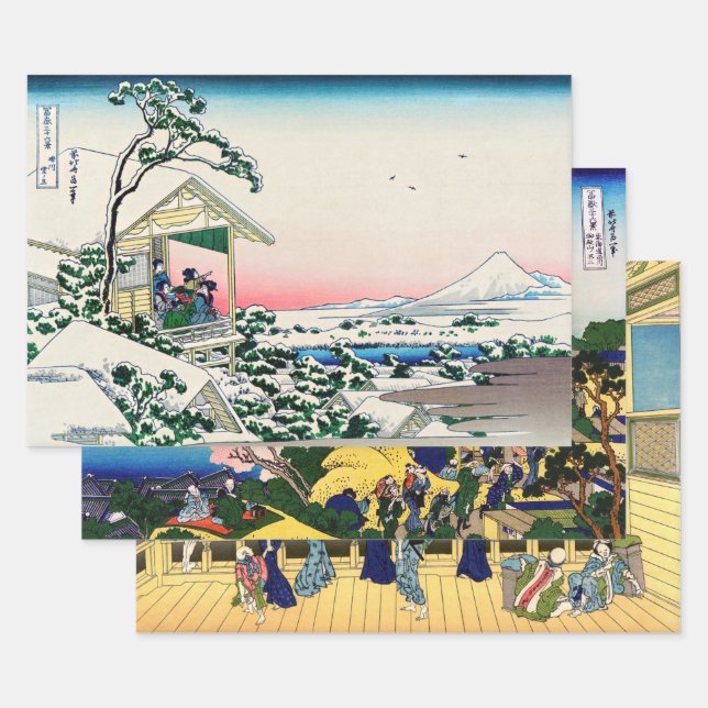 Katsushika Hokusai - 36 Views of Mount Fuji Wrapping Paper Sheets (Set)