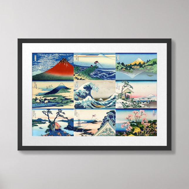 Katsushika Hokusai - 36 Views of Mt Fuji Selection Framed Art (Framed Front)