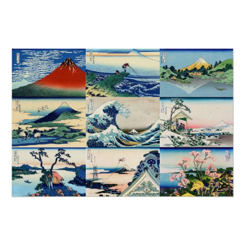 Katsushika Hokusai _ 36 Views of Mt Fuji Selection Poster