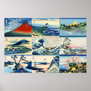 Katsushika Hokusai - 36 Views of Mt Fuji Selection Poster