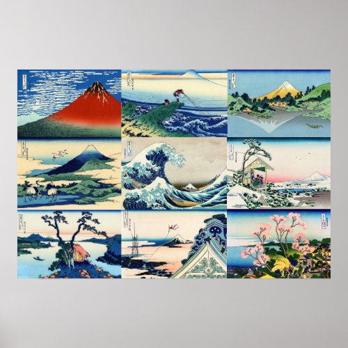 Katsushika Hokusai _ 36 Views of Mt Fuji Selection Poster