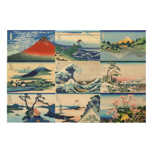 Katsushika Hokusai _ 36 Views of Mt Fuji Selection Wood Wall Art