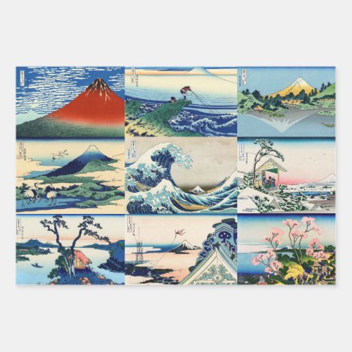 Katsushika Hokusai _ 36 Views of Mt Fuji Selection Wrapping Paper Sheets