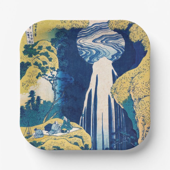 Katsushika Hokusai - Amida Falls Paper Plates (Front)