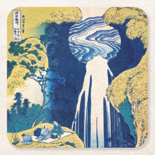 Katsushika Hokusai _ Amida Falls Square Paper Coaster