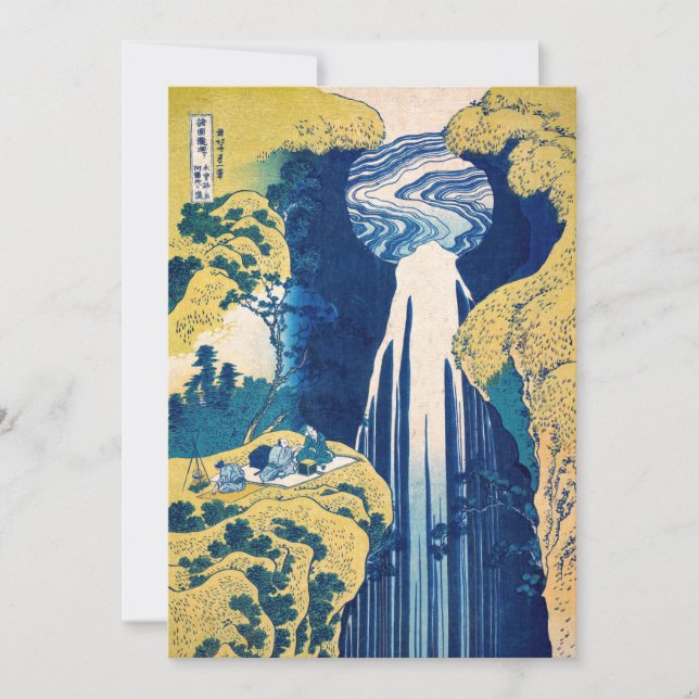 Katsushika Hokusai - Amida Falls Thank You Card (Front)