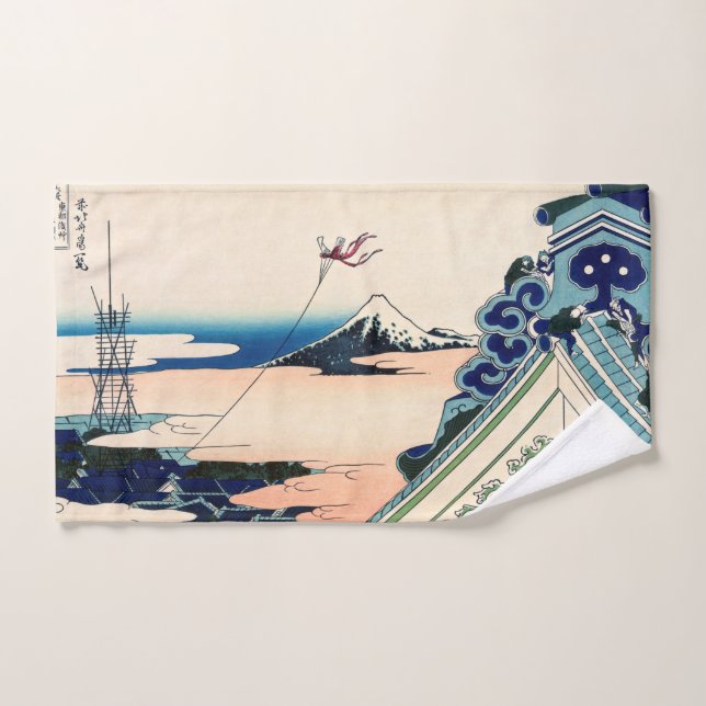 Katsushika Hokusai - Asakusa Honganji temple, Edo Bath Towel Set (Hand Towel)