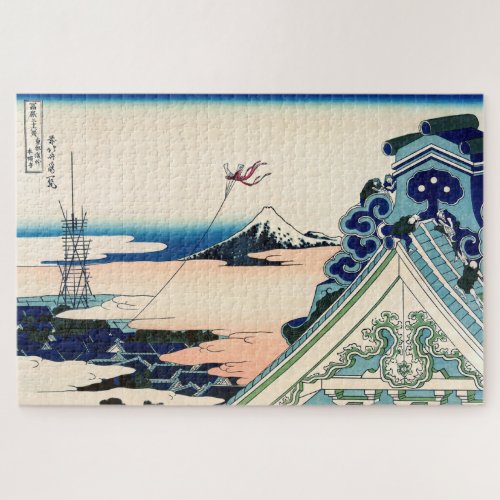Katsushika Hokusai _ Asakusa Honganji temple Edo Jigsaw Puzzle