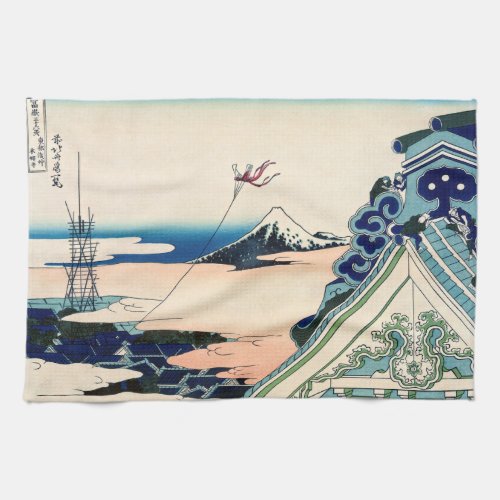 Katsushika Hokusai _ Asakusa Honganji temple Edo Kitchen Towel