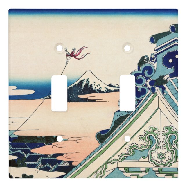 Katsushika Hokusai - Asakusa Honganji temple, Edo Light Switch Cover (Front)