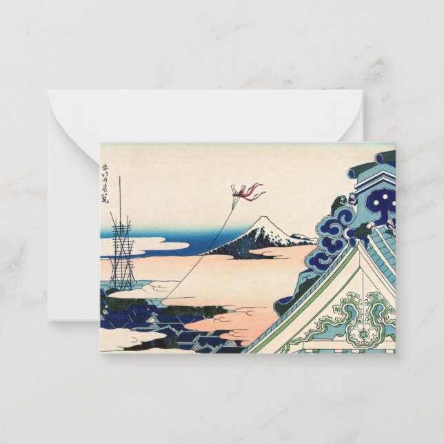 Katsushika Hokusai - Asakusa Honganji temple, Edo Note Card (Front)