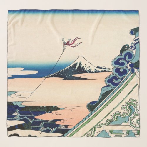 Katsushika Hokusai _ Asakusa Honganji temple Edo Scarf
