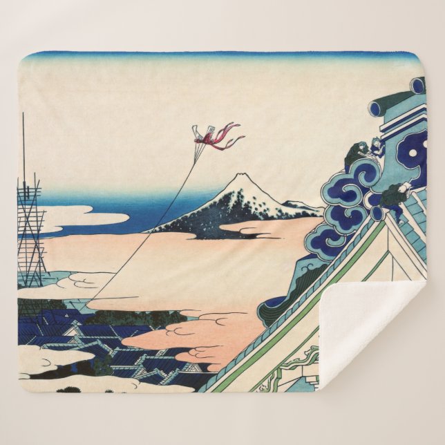 Katsushika Hokusai - Asakusa Honganji temple, Edo Sherpa Blanket (Front (Horizontal))