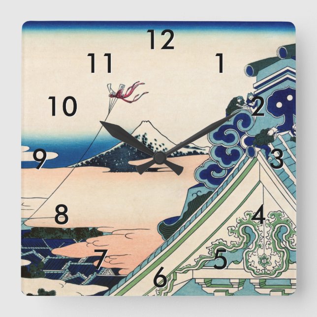Katsushika Hokusai - Asakusa Honganji temple, Edo Square Wall Clock (Front)