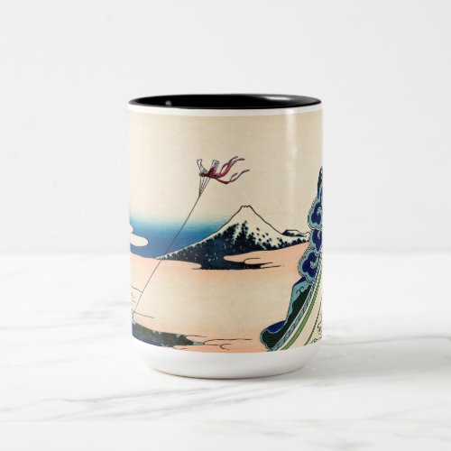 Katsushika Hokusai _ Asakusa Honganji temple Edo Two_Tone Coffee Mug