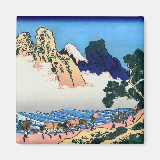 Katsushika Hokusai - Back of Fuji, Minobu river Magnet (Front)