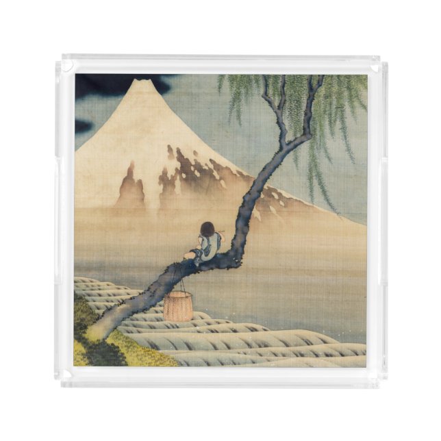 Katsushika Hokusai - Boy Viewing Mount Fuji Acrylic Tray (Front)