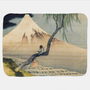 Katsushika Hokusai - Boy Viewing Mount Fuji Baby Blanket