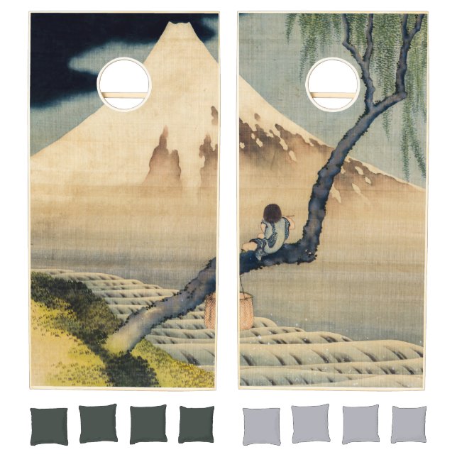 Katsushika Hokusai - Boy Viewing Mount Fuji Cornhole Set (Set)