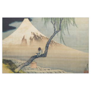 Katsushika Hokusai - Boy Viewing Mount Fuji Fabric