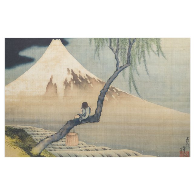Katsushika Hokusai - Boy Viewing Mount Fuji Fabric (Yard)