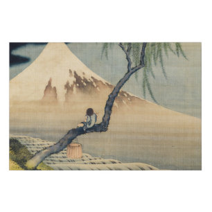 Katsushika Hokusai - Boy Viewing Mount Fuji Faux Canvas Print