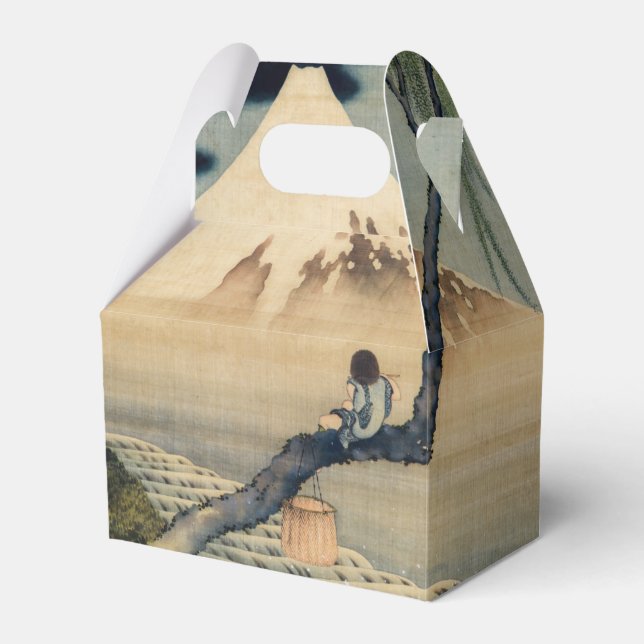 Katsushika Hokusai - Boy Viewing Mount Fuji Favor Boxes (Front Side)