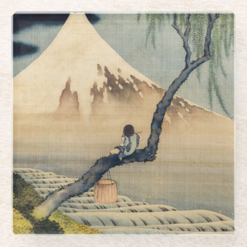 Katsushika Hokusai _ Boy Viewing Mount Fuji Glass Coaster