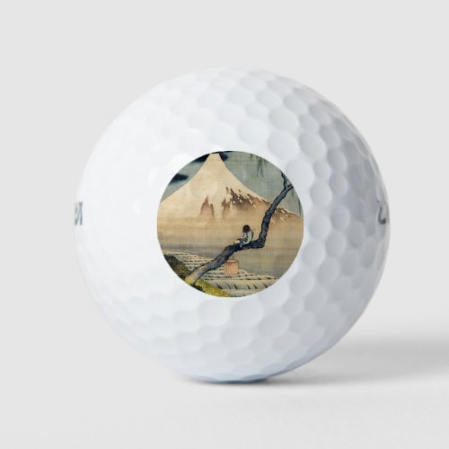 Katsushika Hokusai _ Boy Viewing Mount Fuji Golf Balls