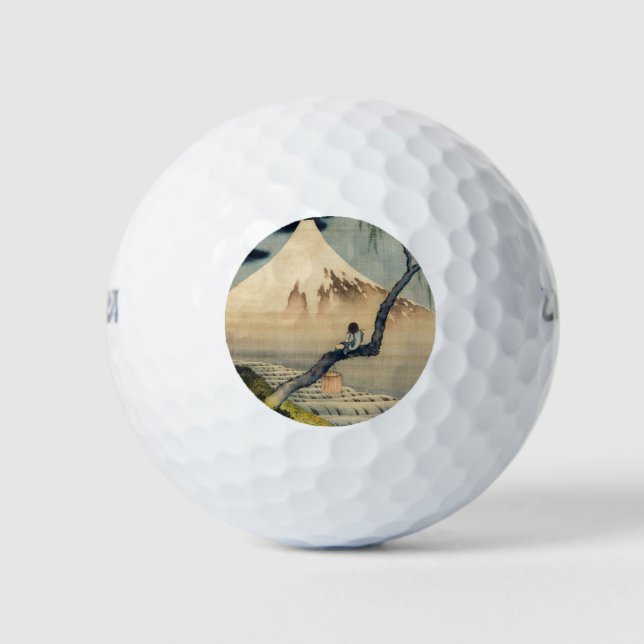 Katsushika Hokusai - Boy Viewing Mount Fuji Golf Balls (Front)