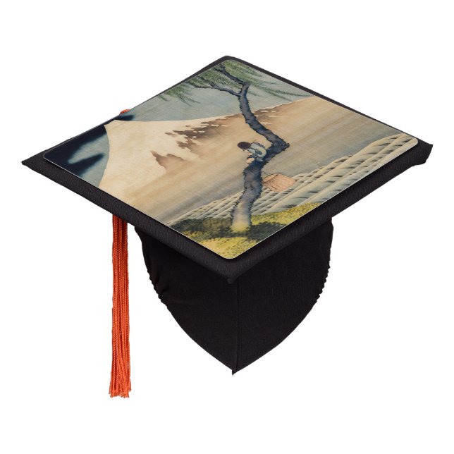 Katsushika Hokusai - Boy Viewing Mount Fuji Graduation Cap Topper (Angled)