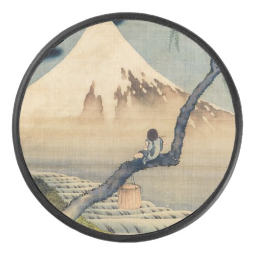 Katsushika Hokusai _ Boy Viewing Mount Fuji Hockey Puck