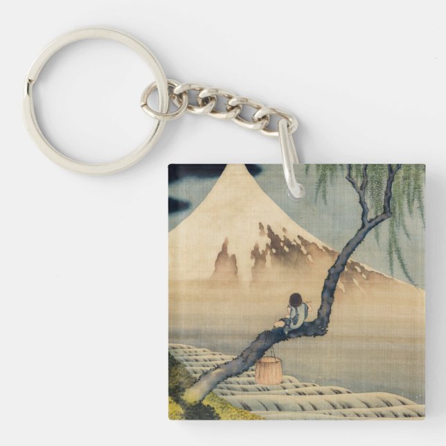 Katsushika Hokusai - Boy Viewing Mount Fuji Keychain (Front)