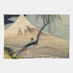 Katsushika Hokusai - Boy Viewing Mount Fuji Kitchen Towel
