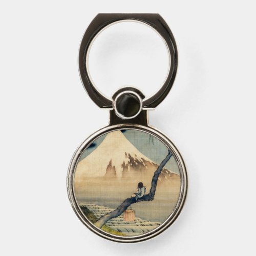 Katsushika Hokusai _ Boy Viewing Mount Fuji Phone Ring Stand