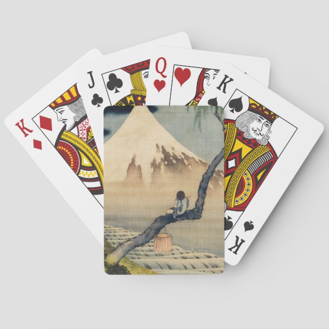 Katsushika Hokusai - Boy Viewing Mount Fuji Poker Cards (Back)