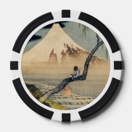 Katsushika Hokusai - Boy Viewing Mount Fuji Poker Chips