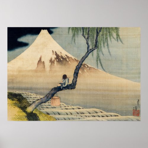 Katsushika Hokusai _ Boy Viewing Mount Fuji Poster