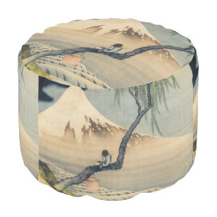 Katsushika Hokusai - Boy Viewing Mount Fuji Pouf
