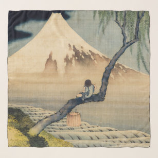 Katsushika Hokusai - Boy Viewing Mount Fuji Scarf