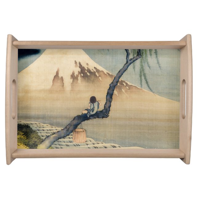 Katsushika Hokusai - Boy Viewing Mount Fuji Serving Tray (Front)