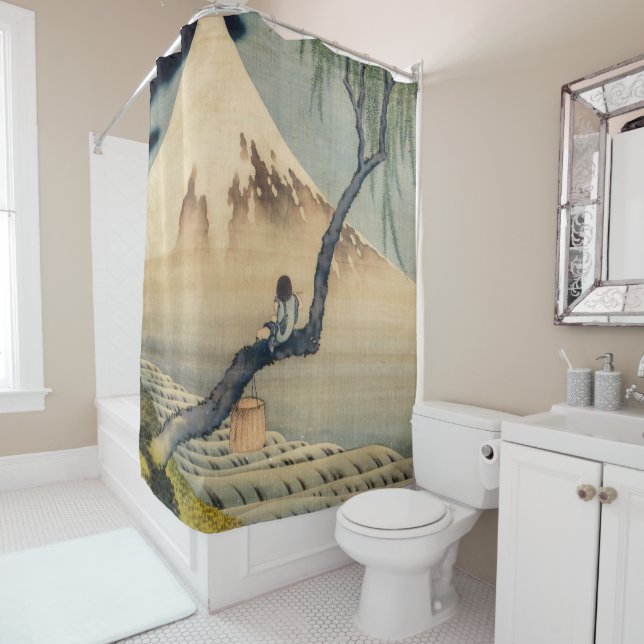 Katsushika Hokusai - Boy Viewing Mount Fuji Shower Curtain (In Situ)