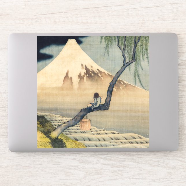 Katsushika Hokusai - Boy Viewing Mount Fuji Sticker (Computer)