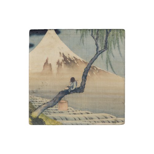 Katsushika Hokusai _ Boy Viewing Mount Fuji Stone Magnet