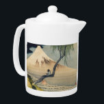 Katsushika Hokusai - Boy Viewing Mount Fuji Teapot<br><div class="desc">Boy Viewing Mount Fuji - Katsushika Hokusai,  Ink and color on silk,  1839 (Edo Period)</div>