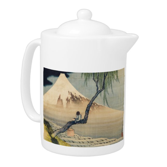 Katsushika Hokusai - Boy Viewing Mount Fuji Teapot (Left)