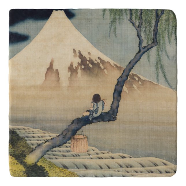 Katsushika Hokusai - Boy Viewing Mount Fuji Trivet (Front)